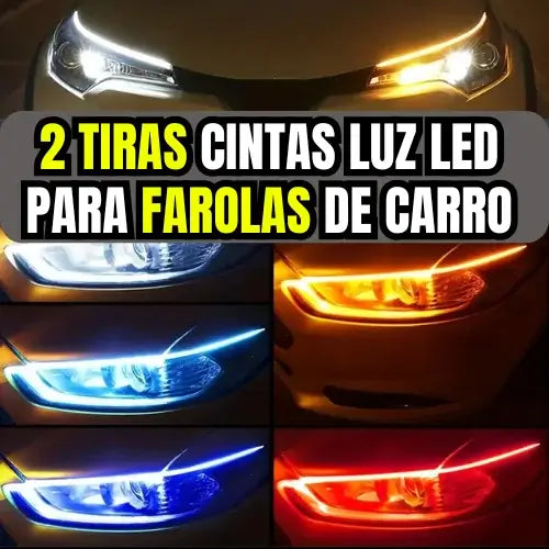 2 Tiras Cintas Luz Led Para Farolas De Carro